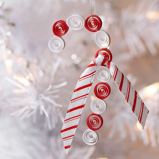 Quilled Candy Cane -   Easy Christmas Ornaments