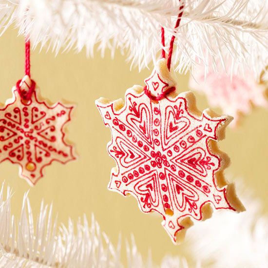 Salt-Dough Snowflake Ornaments -   Easy Christmas Ornaments