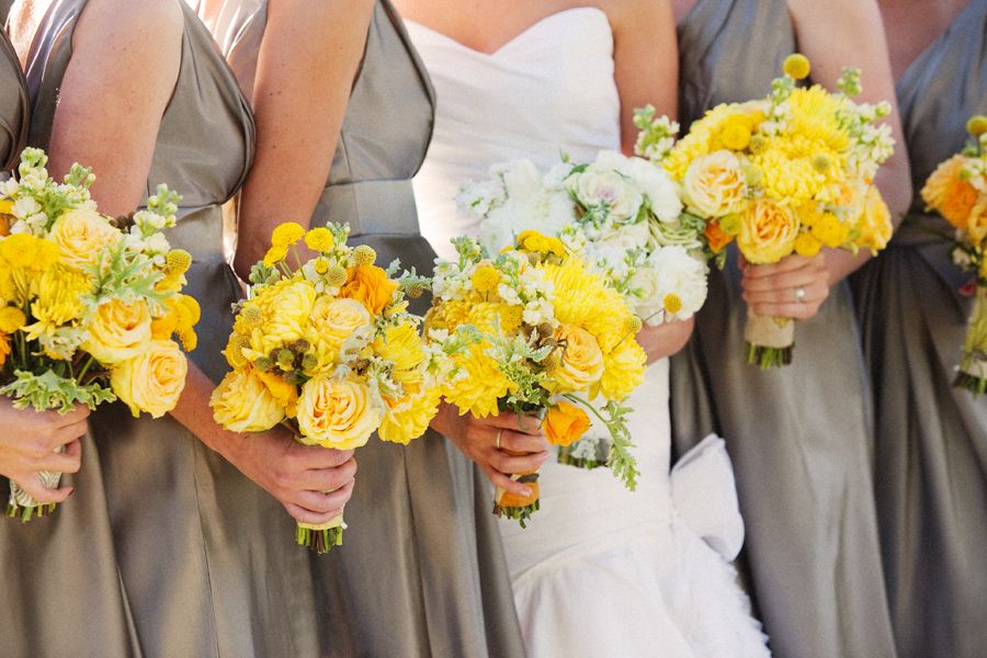 gray and yellow wedding