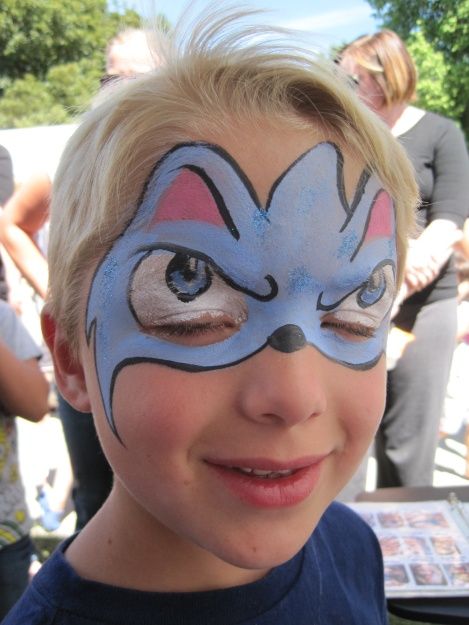 Sonic Face Paint face painting fun by mary -   hedgehog face painting