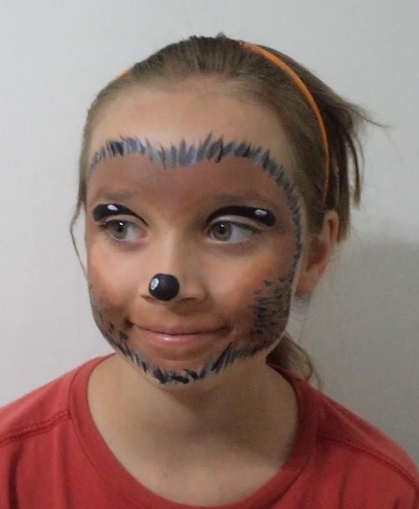hedgehog makeup kinder ideen em hund wald party kdia face hedgehog ... -   hedgehog face painting