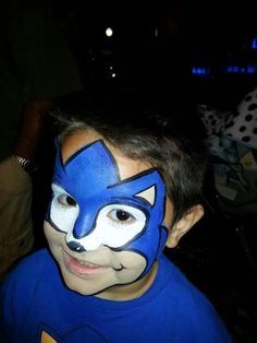 Sonic the hedgehog face painting -   hedgehog face painting