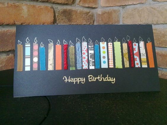 Candle style handmade birthday card -   homemade candle birthday card.