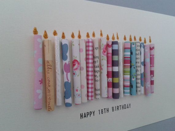 birthday candle card can be personalised happy 18th birthday candle ... -   homemade candle birthday card.