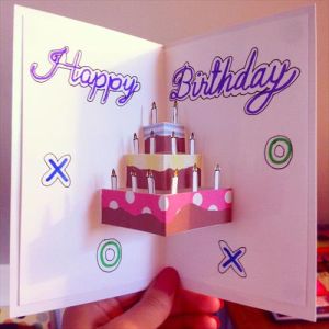 homemade candle birthday card.