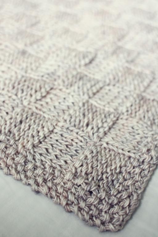 Basket Weave Baby Blanket -   Knit baby blanket