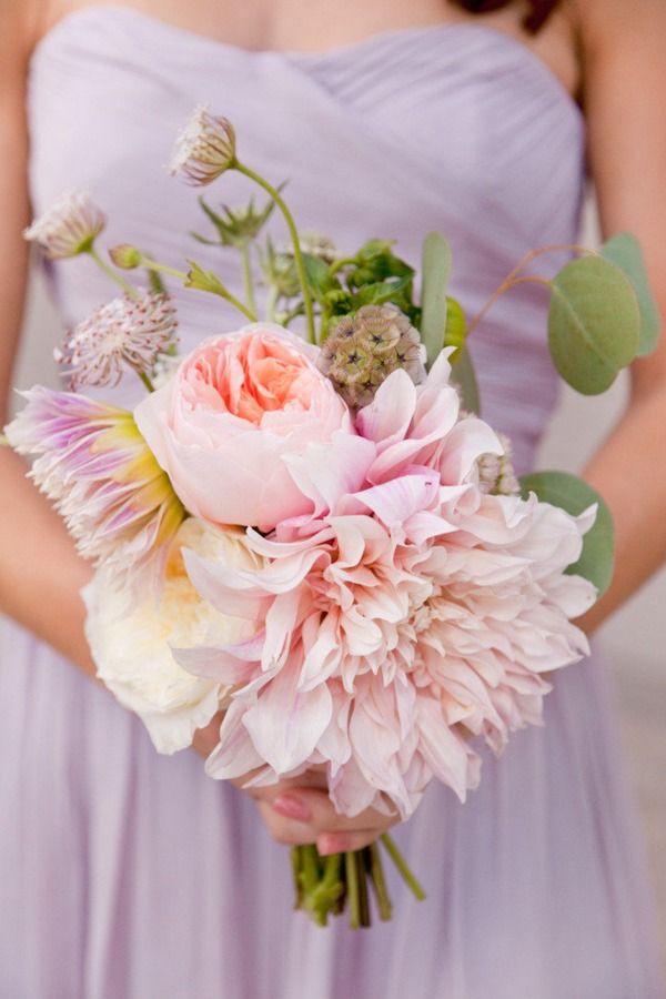lavender and blush dresses and flowers  #wedding