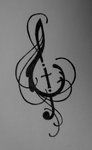 music/ cross tattoo