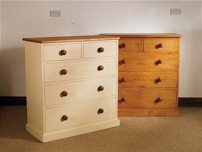 ... about Hampton cream painted pine furniture 2 over 3 chest of drawers -   painted pine furniture