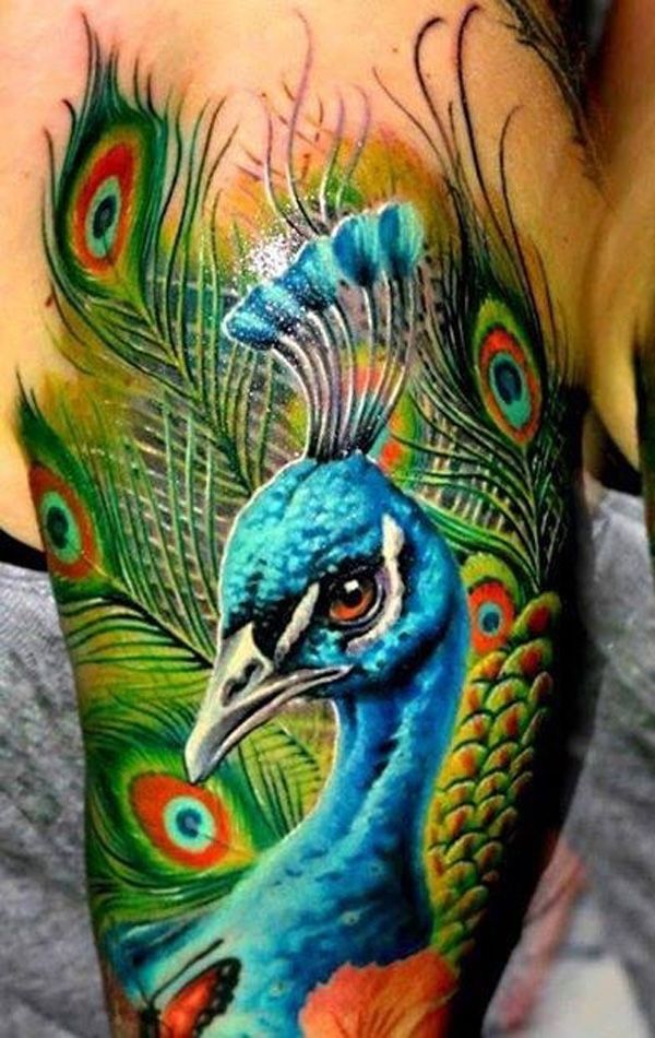 Peacock Tattoo Designs For Girls -   Peacock tattoo Ideas