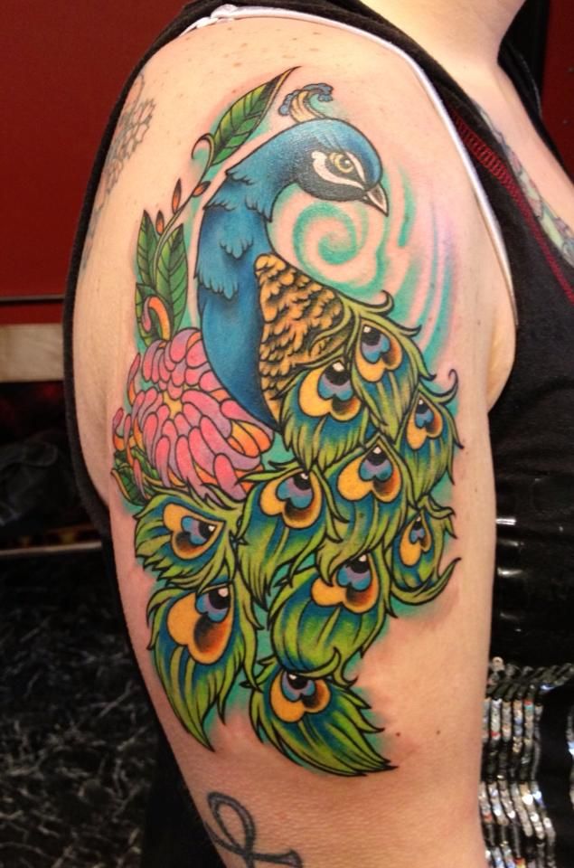 20 Most Beautiful Peacock Tattoo Designs -   Peacock tattoo Ideas