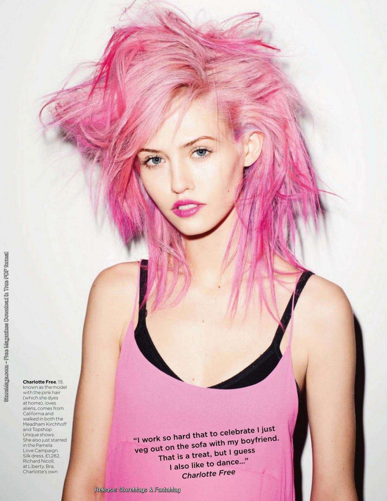 pink lips / pink hair