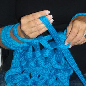 pretty freakin cool ~~ hand crochet, for that chunky bedspread you want to make.
