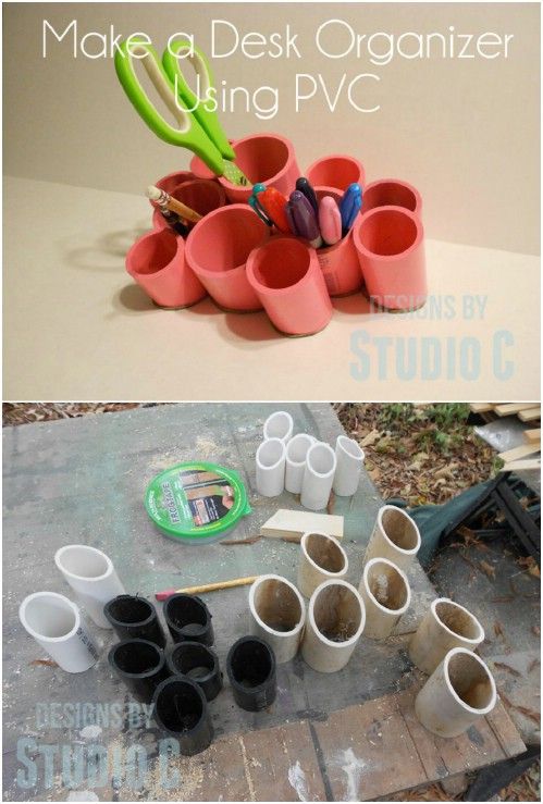 Desk Organizer -   How use pvc pipe for home and garden