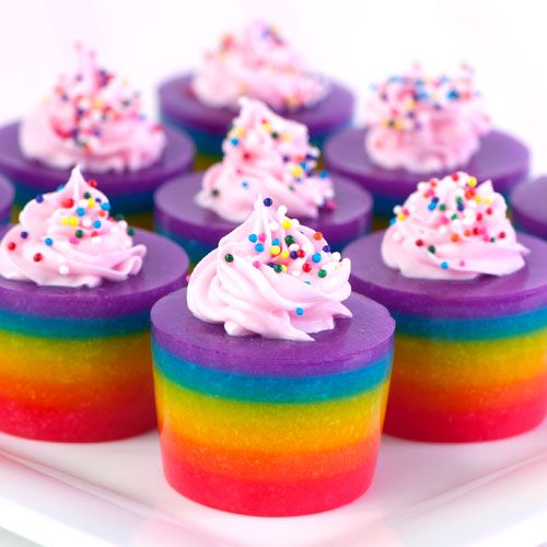 rainbow jello "cupcakes"… this is and alcohol version but if you rea