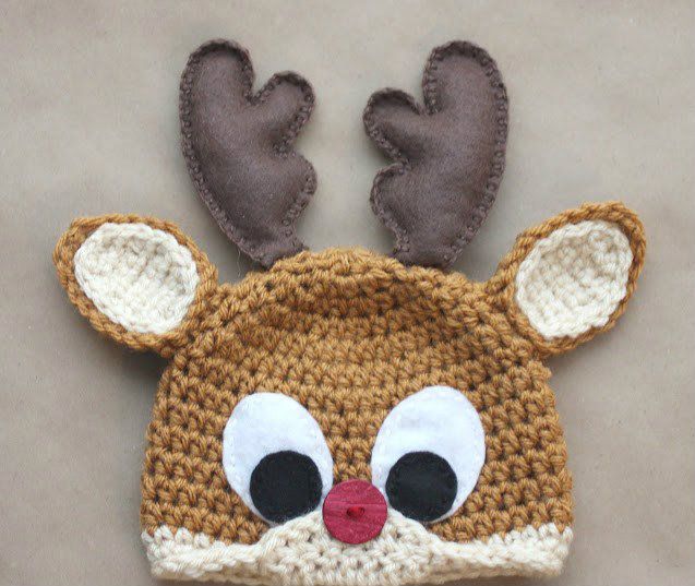 Rudolph crochet hat