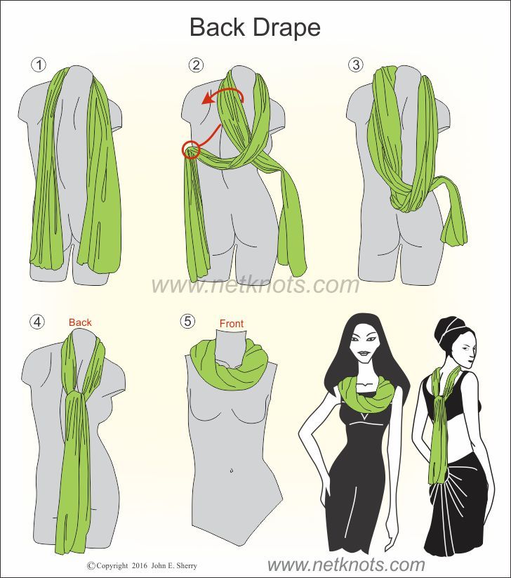 How to tie the Back Drape scarf knot. -   Scarf Knot Ideas