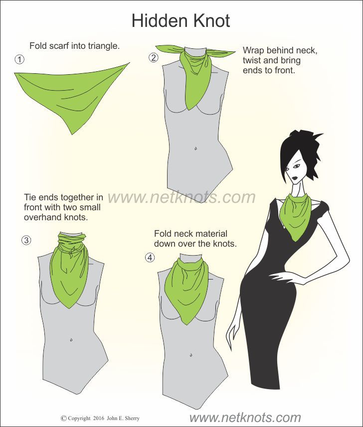 How to tie the Hidden Knot scarf knot -   Scarf Knot Ideas