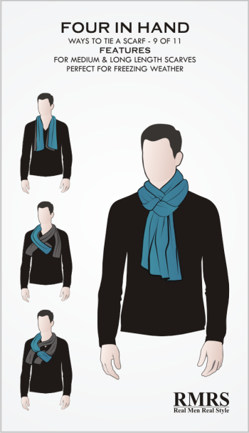 Manly Scarf Knot – Four In Hand Knot -   Scarf Knot Ideas