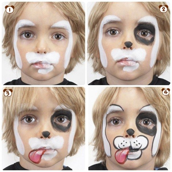 halloween makeup kids boy white puppy step by step -   Halloween Makeup Ideas