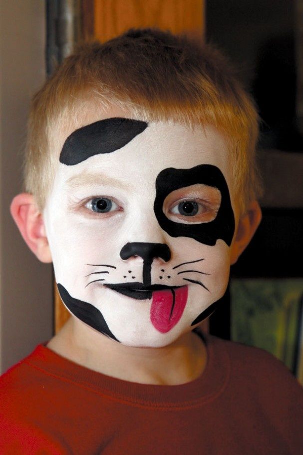 halloween makeup ideas boys kid cute black white puppy -   Halloween Makeup Ideas