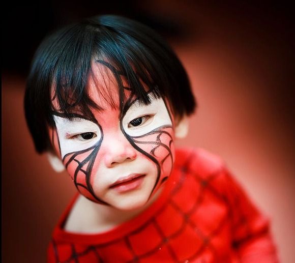 halloween kids costume makeup spiderman boys -   Halloween Makeup Ideas