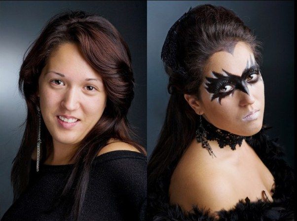 halloween makeup women paint black mask crow -   Halloween Makeup Ideas