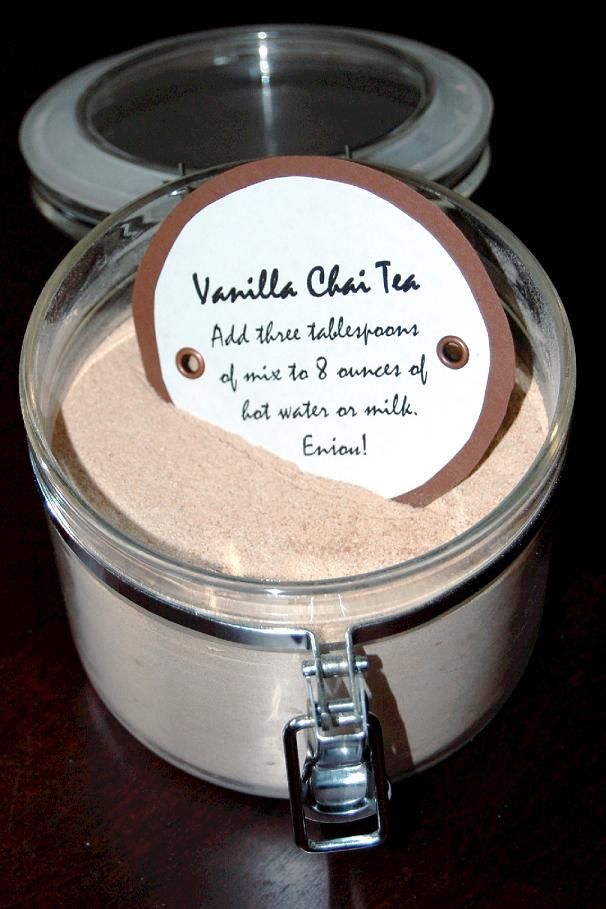 vanilla chai tea mix. this would be a really cute gift to make for loved ones du