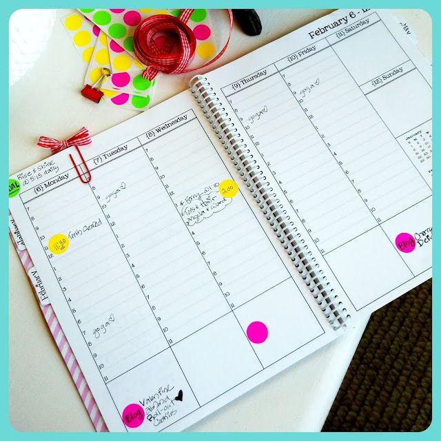 weekly planner color coding