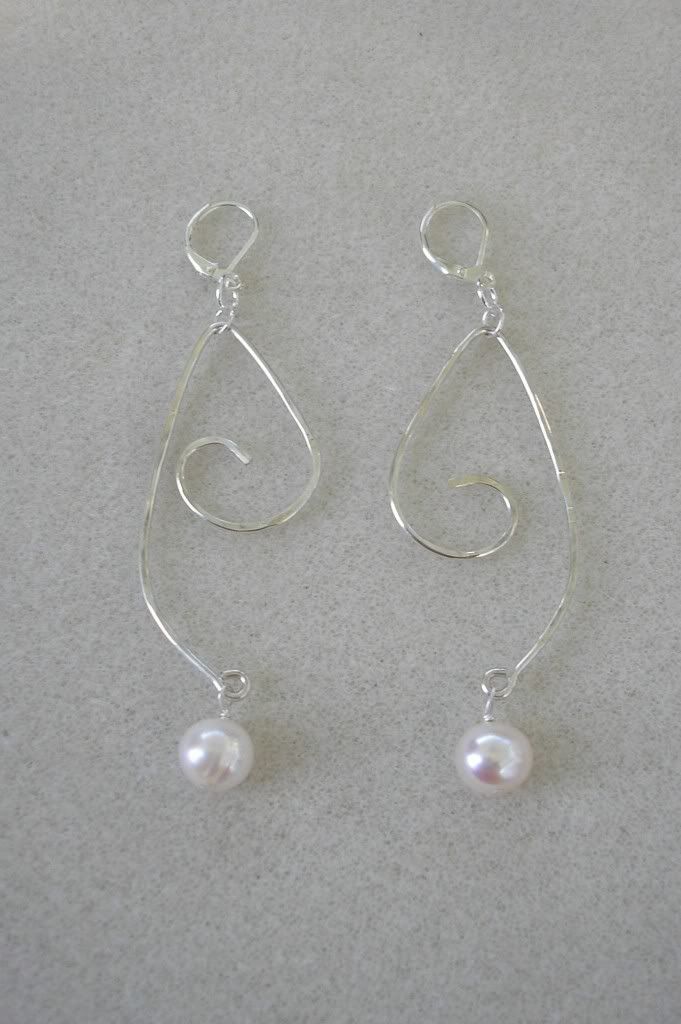 Silver Wire Wrap Earrings -   wire wrap earrings