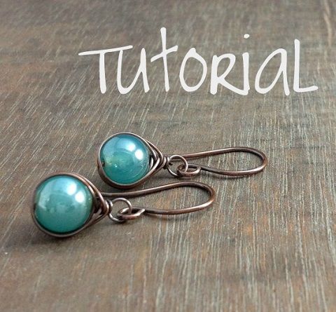 design is created using the wire wrapping technique and a copper wire ... -   wire wrap earrings