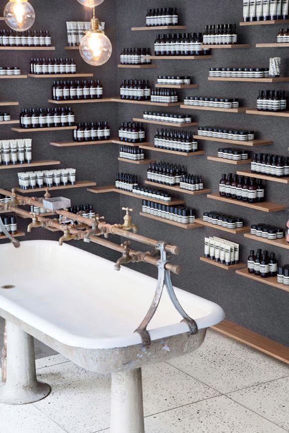 1900s style trough sink at Aesop