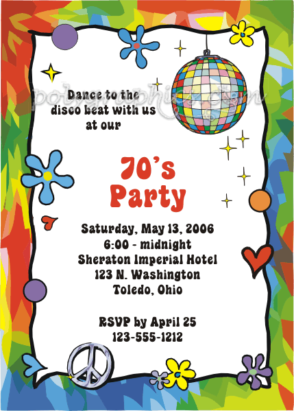 70’s party invite