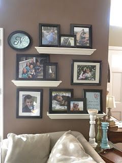 A different way of displaying photos.  shelves