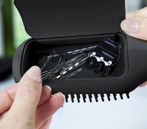 A hairbrush with storage… seriously, why hasn't anyone created this before