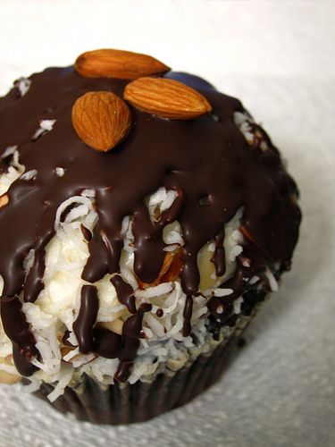Almond Joy Deluxe Cupcake. wow.. i need this.