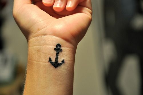 Anchor wrist tattoo