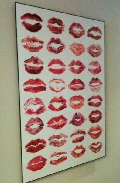 Bachelorette Party Keepsake – have your girls sign their lip print. Cute!