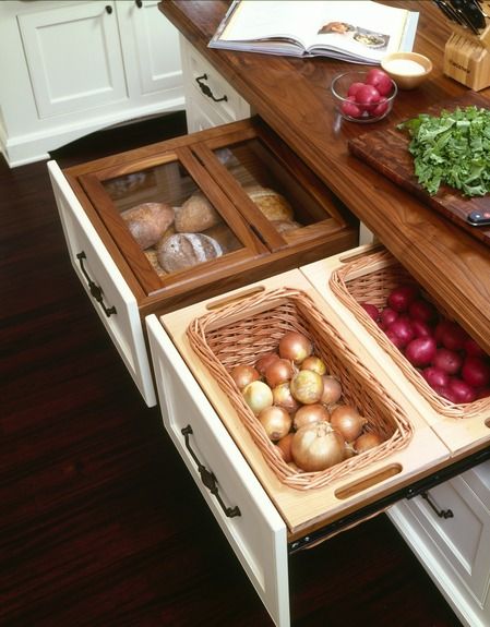 Bags be gone! These dry storage drawers beautifully organize pantry goods such a