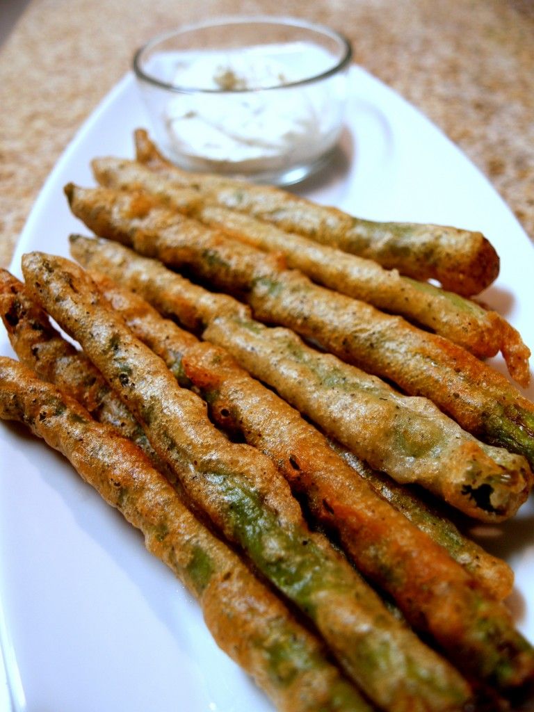Beer Battered Asparagus with Lemon Herbed Dipping Sauce