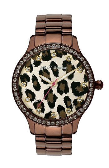 Betsey Johnson Leopard Print Dial Watch | Nordstrom