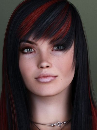 Black Hair with red Highlights