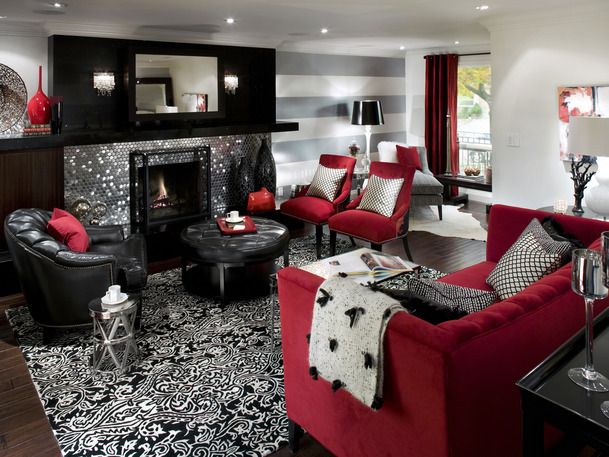Black red White Rooms sets