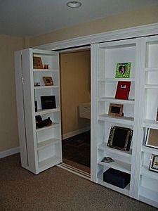 Bookshelf closet doors