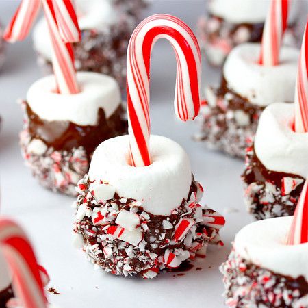 Candy Cane Marshmallow Pops for hot chocolate.