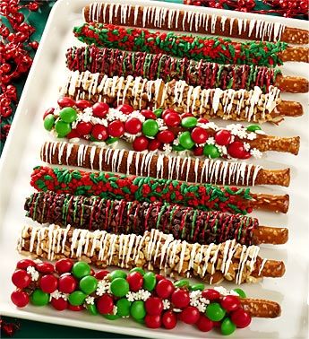 Caramel dipped, chocolate covered pretzel rods…