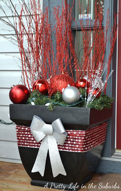Christmas Front Porch Urns