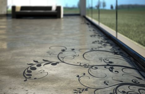 Concrete floor + swirls = LOVE