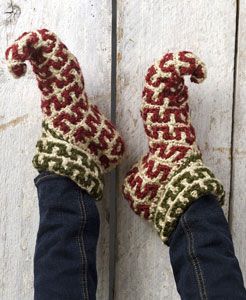 Crochet Christmas Elf Slippers