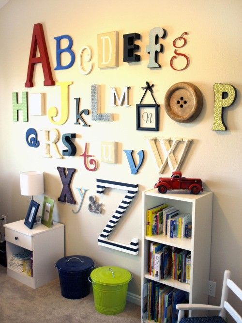 Cute baby shower idea.  Rather than typical games, have guests decorate letters